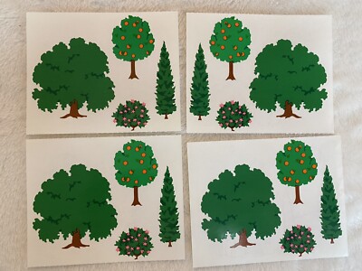 Mrs. Grossman's Sticker Lot Garden Tree Bush 4 L Mods Sheet Green Vintage 1993