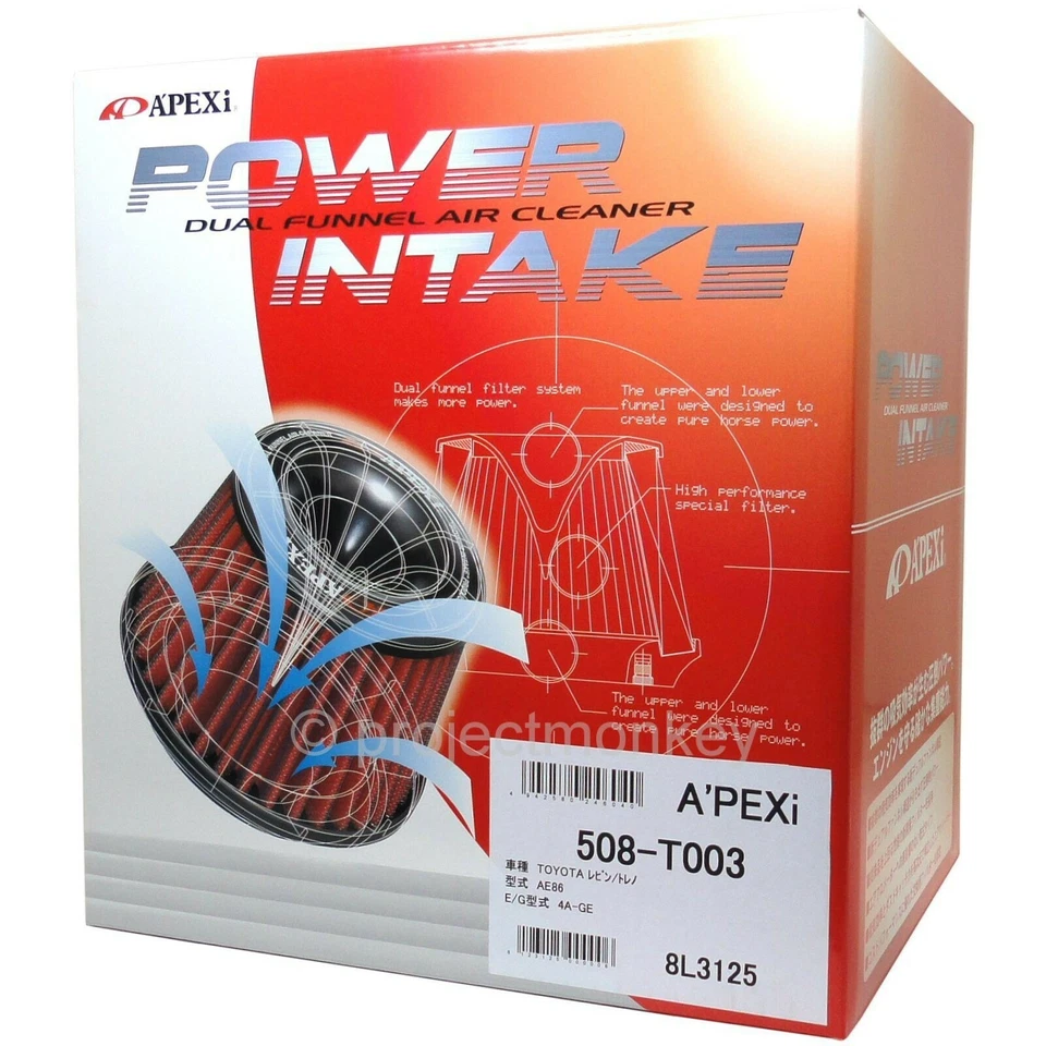 Комплект воздухозаборного фильтра APEXi 508-T003 подходит для: Toyota Corolla Levin GTS AE86 - Изображение 2 из 2