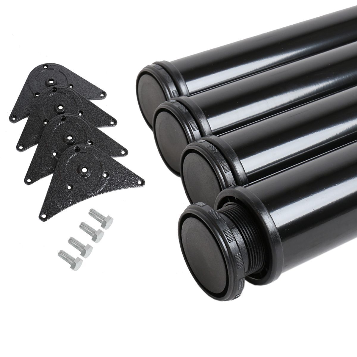 Set 4 supporti da tavolo in acciaio ø 60 mm altezza 710 mm gambe da tavolo versione nero