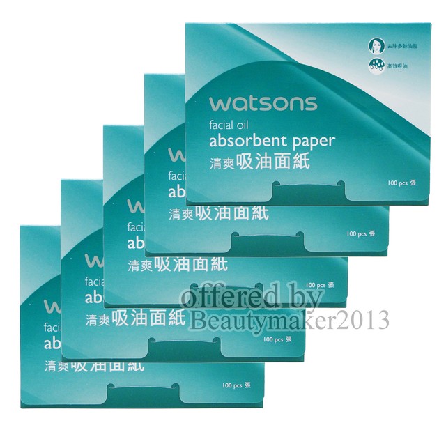 5 Pack Watsons Facial Absorbent Paper Oil Blotting Paper (Popup) (500