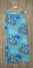 Kathie Lee Collection Womens Sz 12/14 Sleeveless Blue Floral Dress Tropical