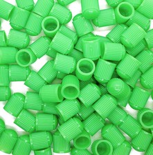 Green Tire Valve Caps - Plastic - Sets Of 10 25 50 Or 100 - Universal