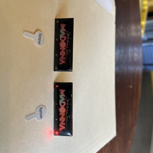 Pair Of MADONNA Confession Tour LIGHT Up PIN All 4 Lights Working New - Picture 16 of 24