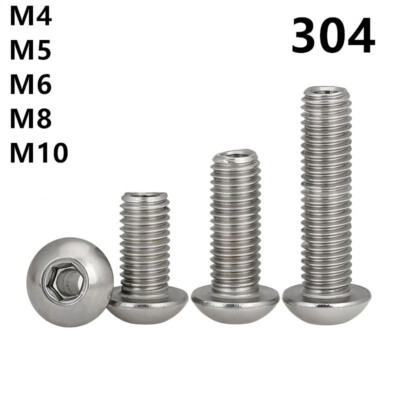 M4 M5 M6 M8 M10 Stainless Steel Hex Socket Button Head Hollow Screws Bolts