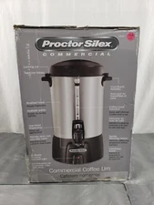 Proctor Silex Commercial 60 Cup Drip Coffee Maker Urn Locking Lid 120V Aluminum