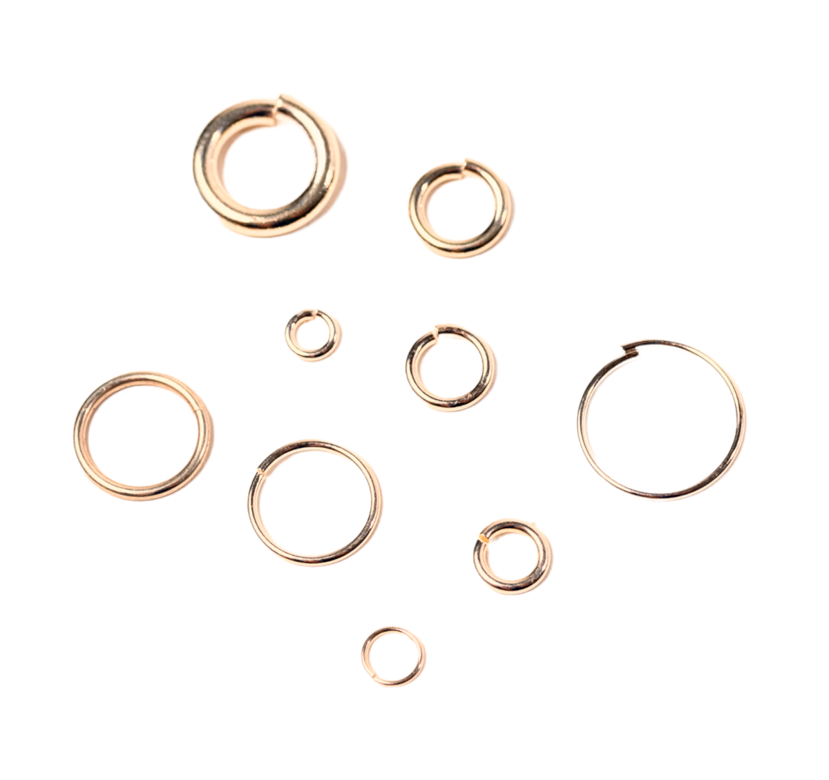 50pcs - 14K Gold Filled 5mm Jump Rings 20 Gauge, Open Jump Ring