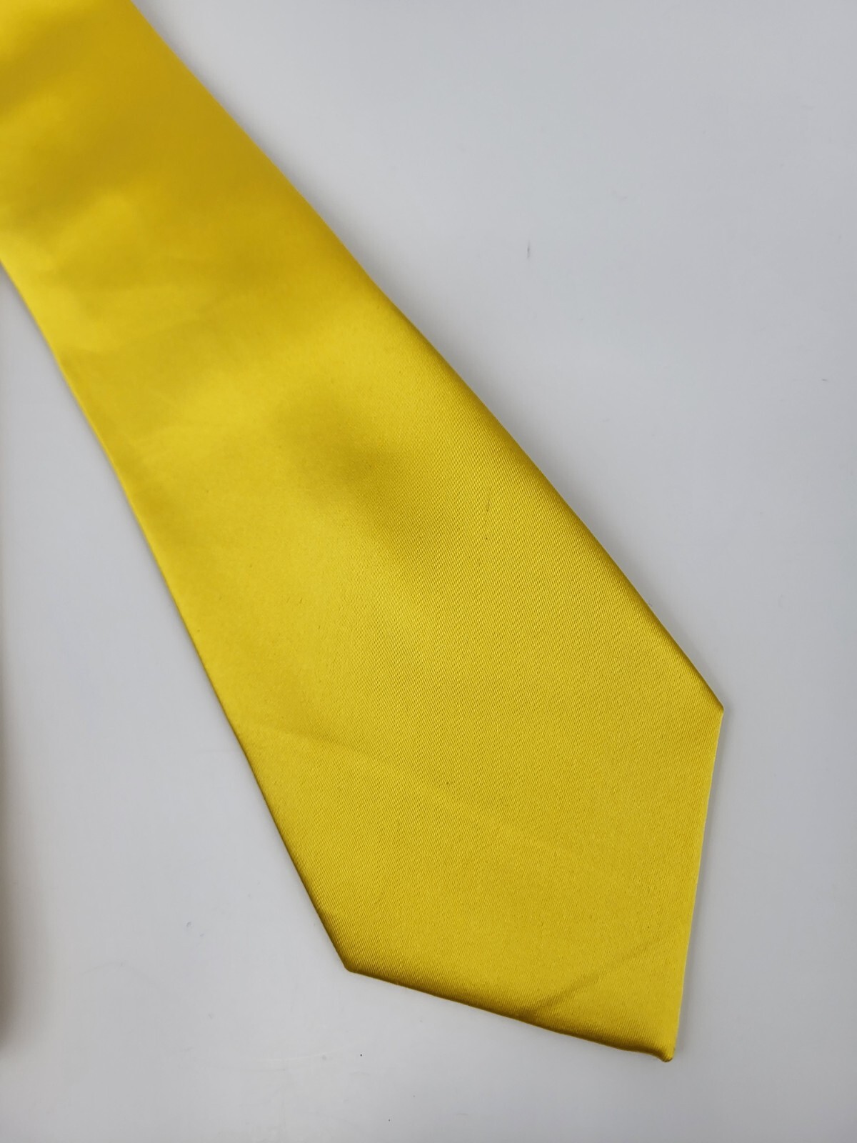 Puccini Polyester Tie Yellow Solid Men Necktie 57… - image 3