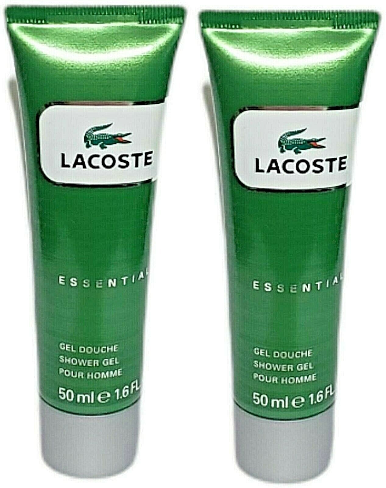 Lacoste Essential Pour Homme Shower Gel lot of 2  50 ml / 1.6 fl oz Each