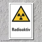 Schild "Radioaktiv", DIN ISO 7010, 3 mm Alu-Verbund  