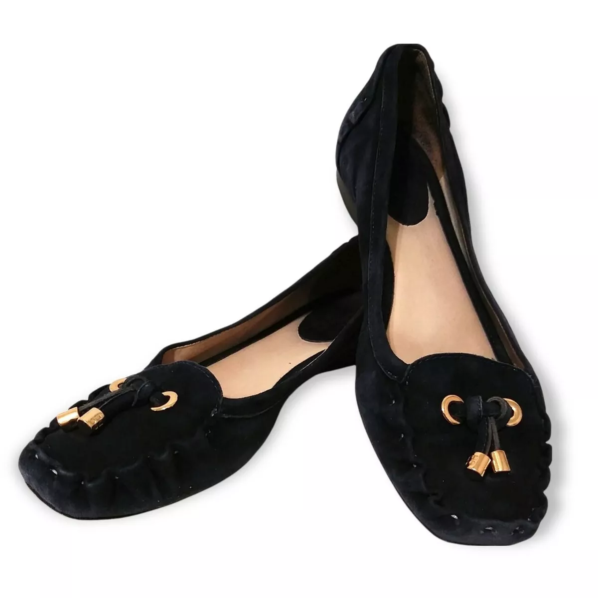 Kate Spade 6M Navy Blue Suede Loafer Flats Slip On Womens Tassle