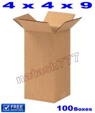 100 - 4x4x9 Cardboard Boxes 32ECT Mailing Packing Shipping Box Corrugated Carton