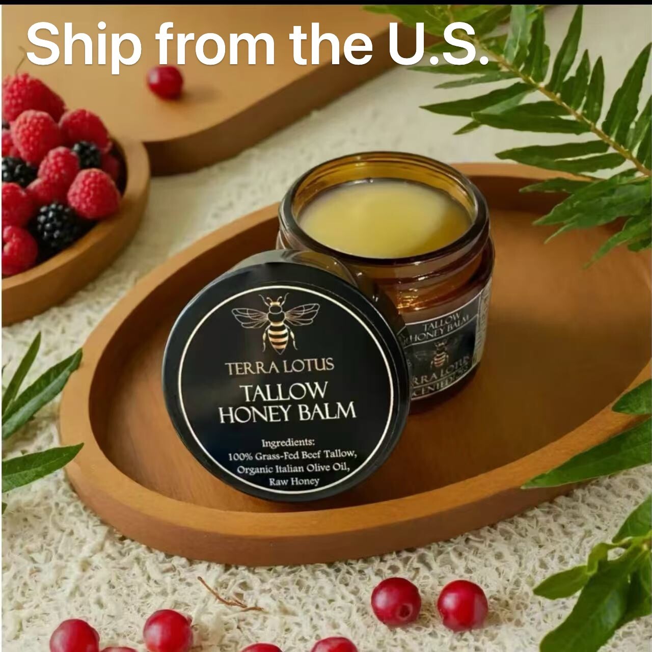 Handmade Organic GrassFed Beef Tallow Balm with RawHoney|All Natural Moisturizer