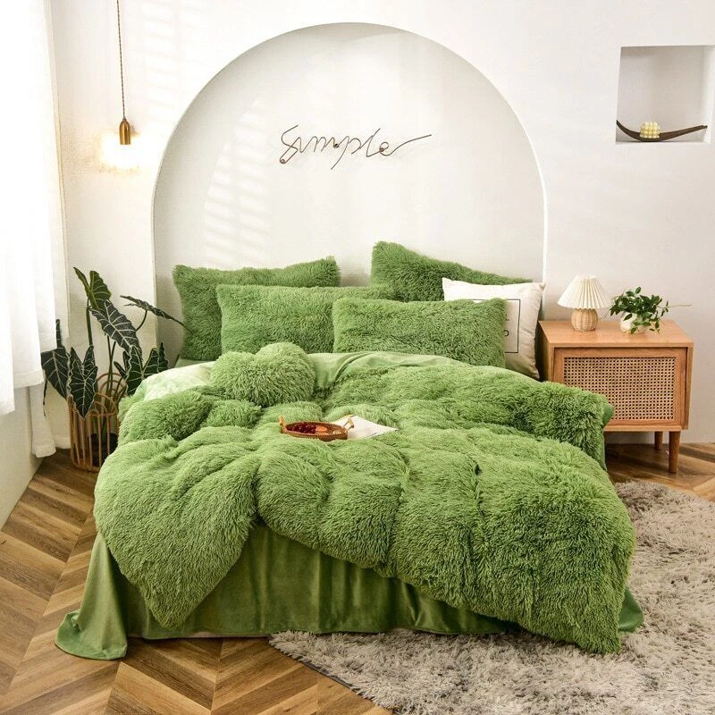Luxury Warm Fleece Bedding Set Duvet Cover Bed Sheet Pillowcases