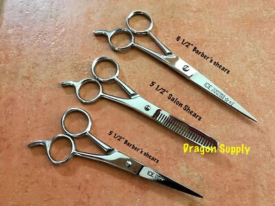 3pc Hair Cutting Scissors Stainless Steel Barber Shears &Thinning Scissors Kit