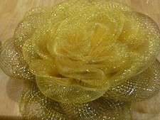 HOMEMADE DECO-MESH yellow ROSE WREATH 16 INCH 