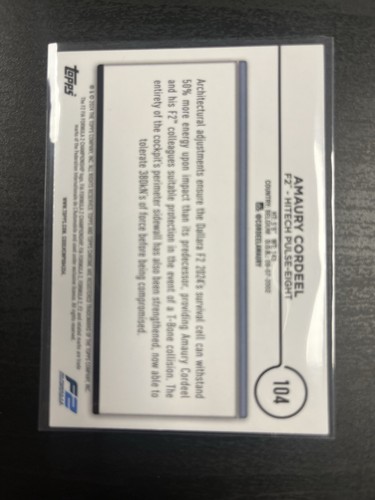 2024 Topps Chrome Formula 1 F1 Amaury Cordeel B/W Raywave - Picture 2 of 2
