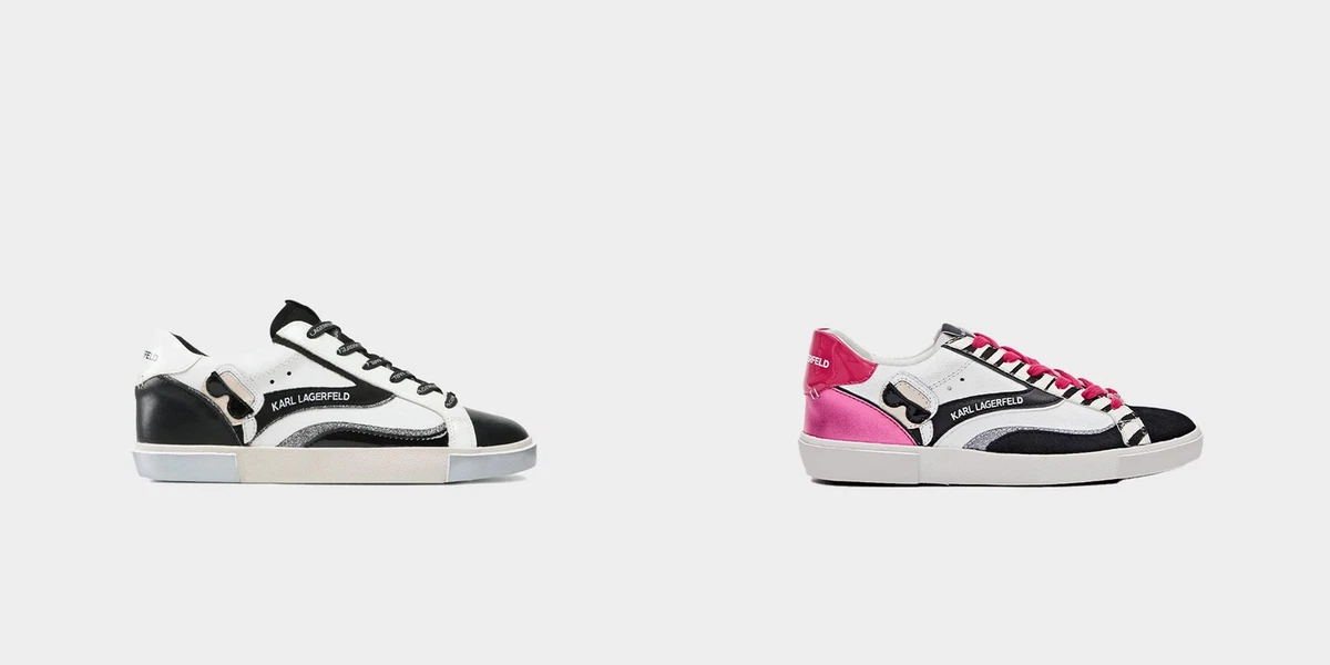 ORIGINAL KARL LAGERFELD LEATHER SNEAKERS SHOES FOR WOMEN METALLIC