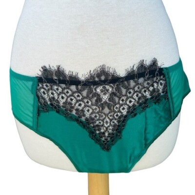 Valery Prestige Eyelash Lace Italian Luxury Panty SLP12 Emerald Green Large NWT