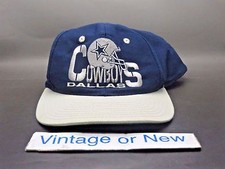Vintage 90's NFL Team Dallas Cowboys Blue Snapback Hat Cap