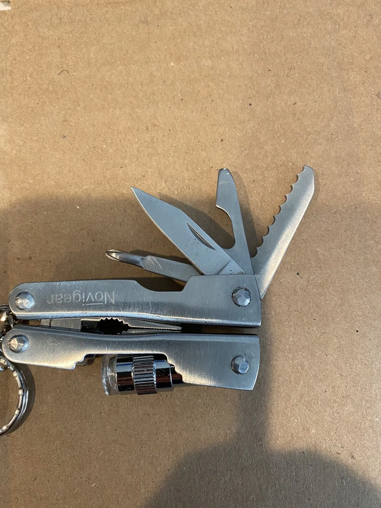 Portable Multitool Knife with Pliers Screwdriver and Built-in Flashlight