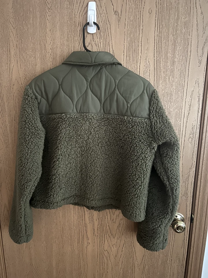 NWT Almost Famous Snap Button Military Jacket US Size M Olive Green - Image 4 of 4