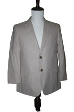 Brooks Brothers 18R Beige Tan Linen Blend Blazer Jacket 2 Button Dual Vent Class