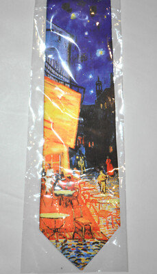 NEW Laurent Monteil Van Gogh Le Cafe D'arles Cravate Ref Y Neck Tie L 57'' W 3.5''