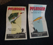 Vintage Pflueger Fishing Lure Manuals Brochures Lot of 2