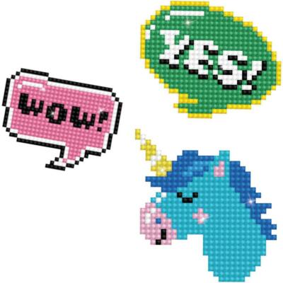 DIY Diamond Dotz Wow Unicorn Word Bubbles Dotzies Sticker Facet Bead Craft Kit