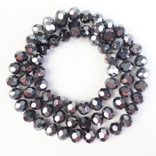 72Pcs 10mm Faceted Black Crystal Round Ball Loose Beads SK64182