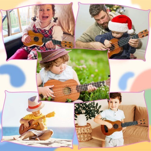 Kids Toy Ukulele Kids Guitar with Pick Musical Toy 17 Inch 4 Strings Educational - Bild 18 von 22