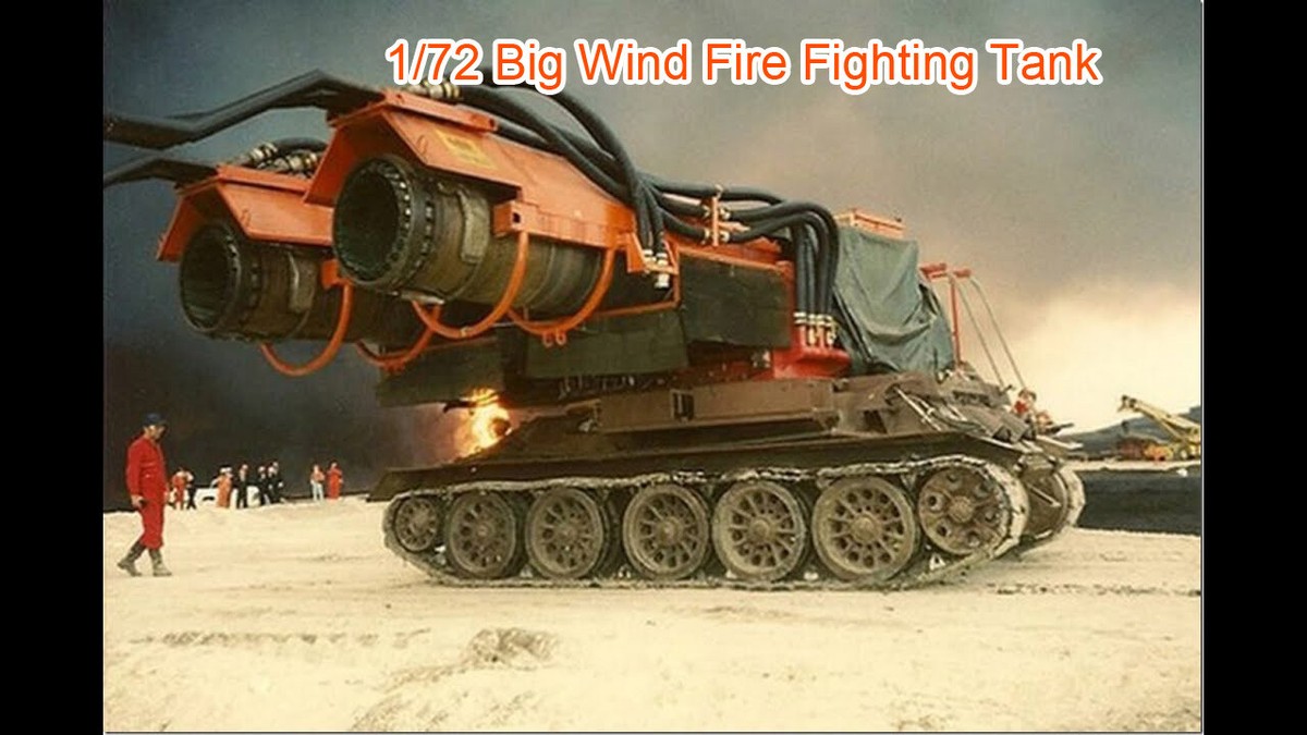 GAGA 3D Printed 1/72 Big Wind Fire Fighting Tank (T-34 Tank & MiG