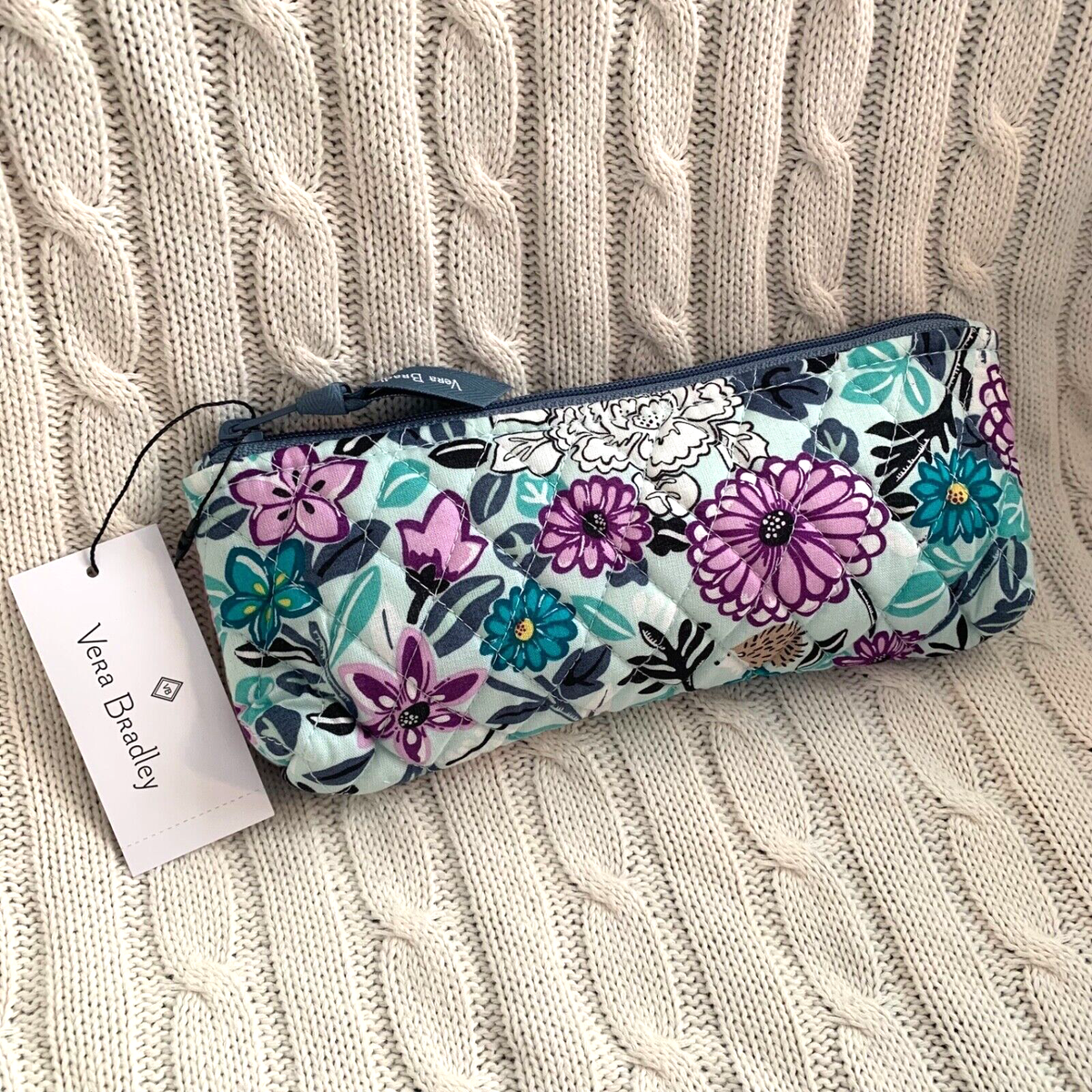 Vera Bradley Brush & Pencil Case Cosmetic Bag Penelope's Garden