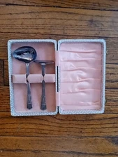 Vintage Yeoman Silver Plate Baby Spoon and Food Pusher 