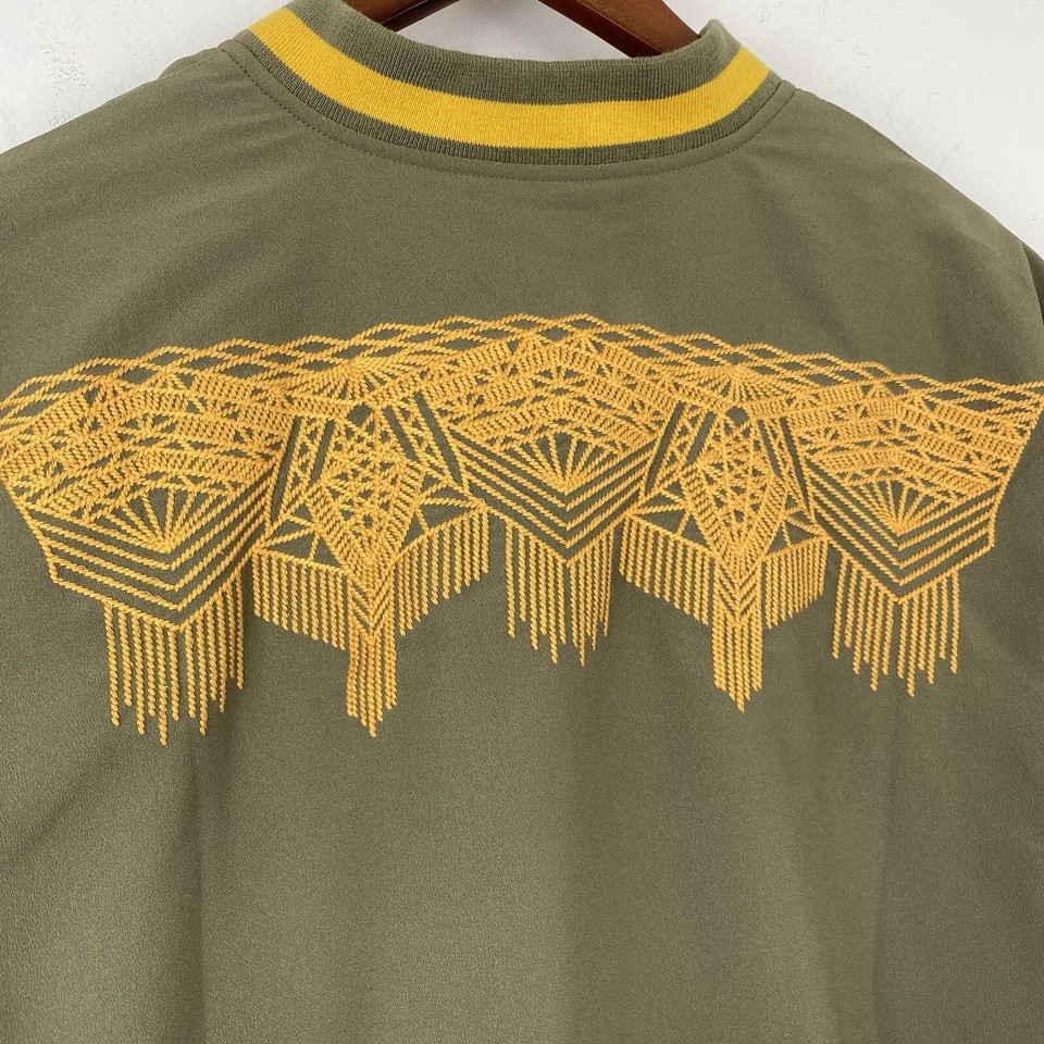 ashro-size-xl-women-s-green-gold-embroidered-jeslynn-full-zip-bomber