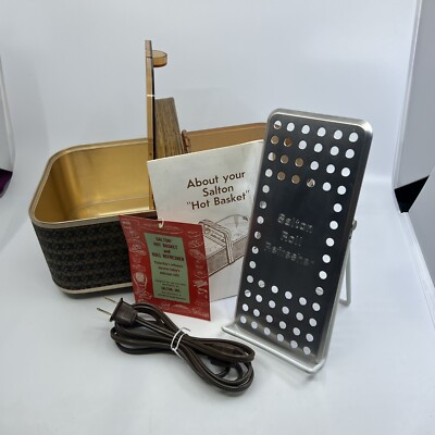 SALTON Hot Basket BH-5 Vintage Bread Warmer Rolls Bun Warming Basketweave