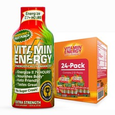 Immune Extra Strength Energy Shot Fruit Punch 24 Pack, 260mg Natural Caffein...