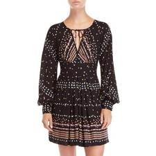 Free People Anthropologie Coryn Mini black dress confetti size 12 large xl