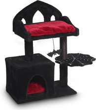 28in Gothic Cat Tree with Throne Bed Spider Perch and Sisal Scratching Post