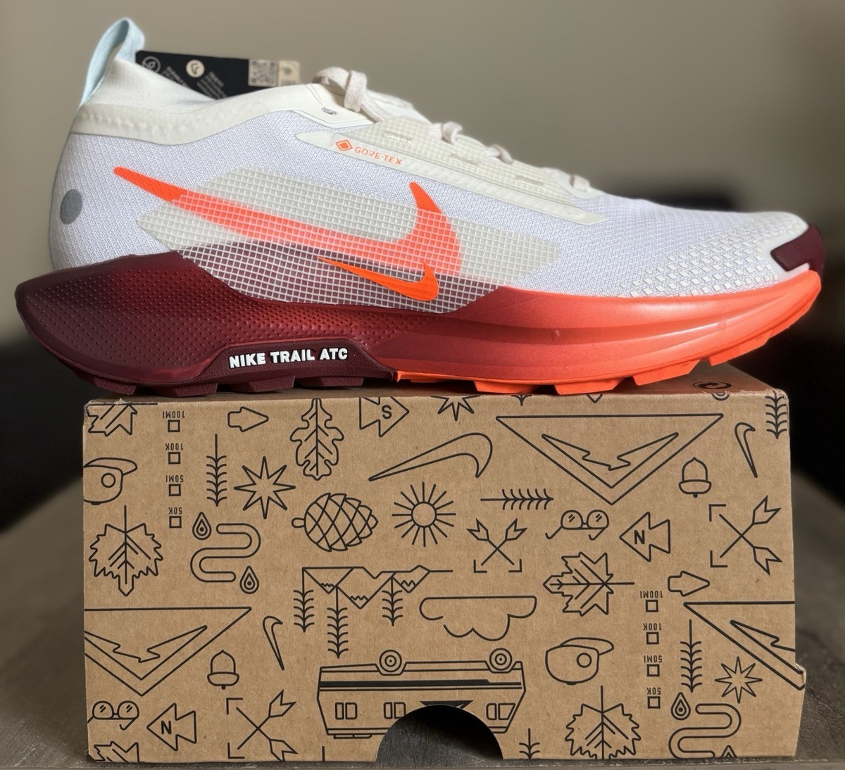 Size 9.5 - Nike React Pegasus Trail 5 Gore-Tex Sail Glacier Team 