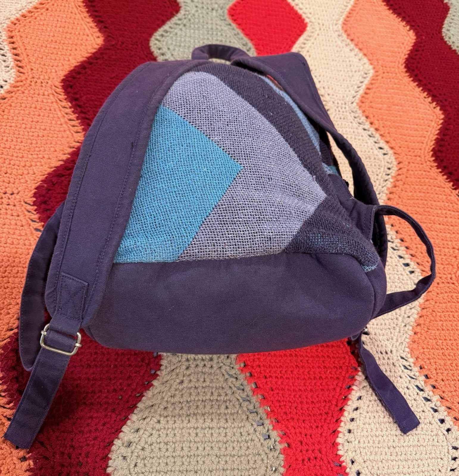 ROXY BackPack Multicolor Striped Print Cinch Dual… - image 4