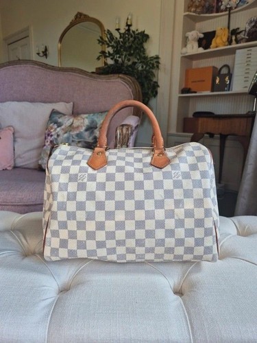 Authentic Vintage Louis Vuitton Speedy 30 Damier Azur