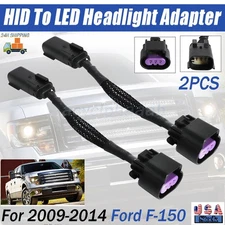 HID To XB LED Headlight Conversion Wiring Harness For 2009-2014 Ford F-150 2PCS