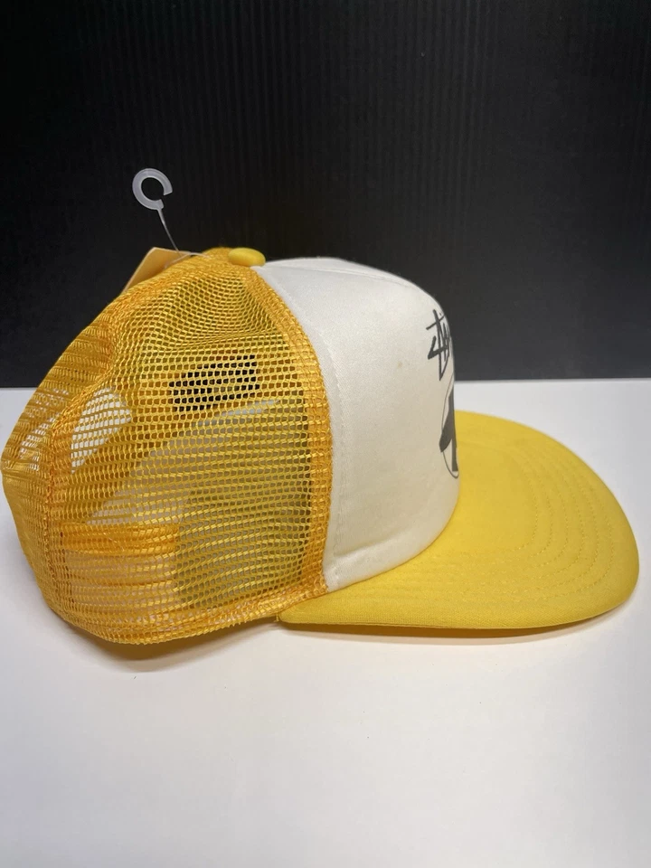 Vintage Stussy Trucker Snap Back Surf Yellow/white With Tags *See Photos* - Image 4 of 4