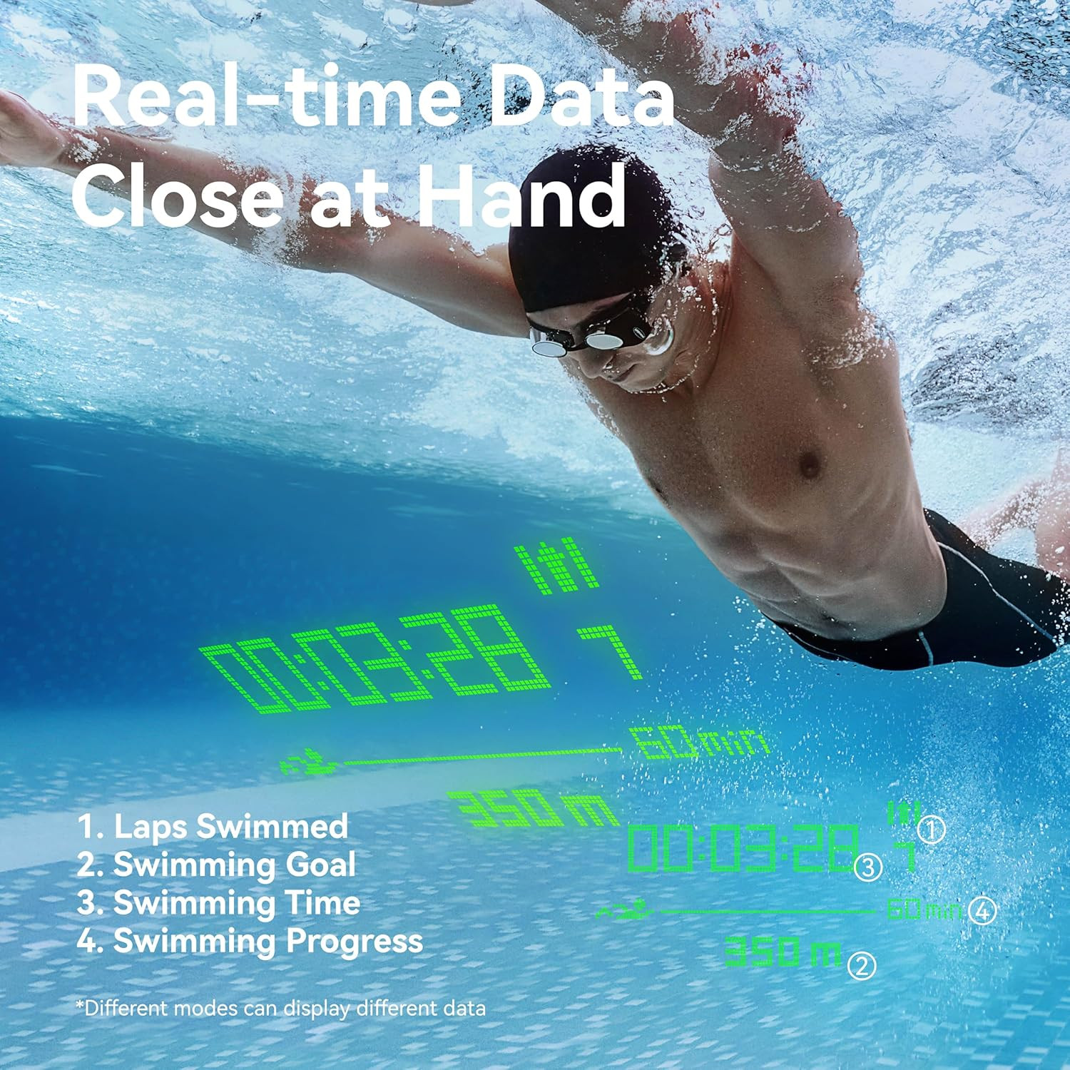 Holoswim 2 Go Smart Swim Goggles Anti-fog Swimming AR Goggles Real-time Display