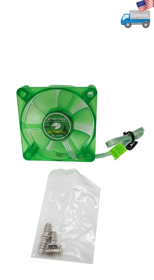 2-Pack NEW Evercool 60mm x 15mm 3-pin 12V Quiet 18.2dBA RoHS PC Case Cooling Fan - Image 2 of 4