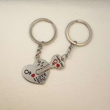 Key Love Heart Keychain Charm for Men Women Car Keychain Key Ring Bag Charm