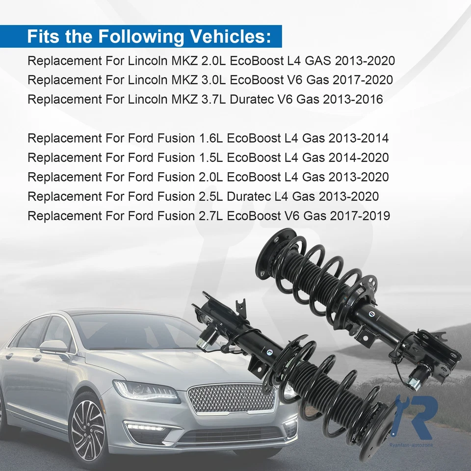 2X conjunto de apoios de suspensão dianteiros esquerdo e direito para Lincoln MKZ 2013-2022 - Imagem 2 de 4