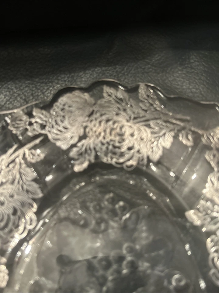 Diseño de uva esmerilada vintage con borde de vieira floral PLATA real borde PLATEADO 🔥🔥🔥 Foto 2 de 4