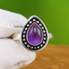 Amethyst Gemstone 925 sterling silver handmade Gift Ring US size 5 to 13